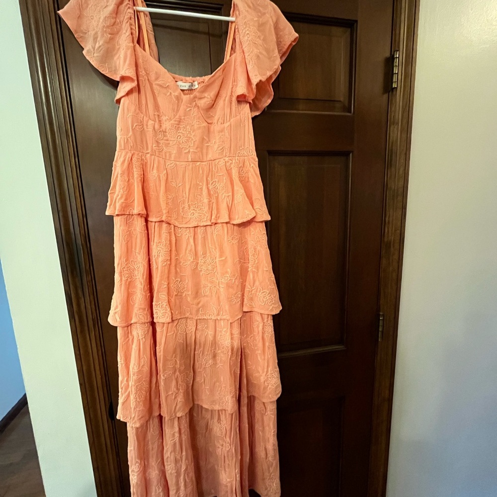 Altar'd State Peach Layered Maxi Dress